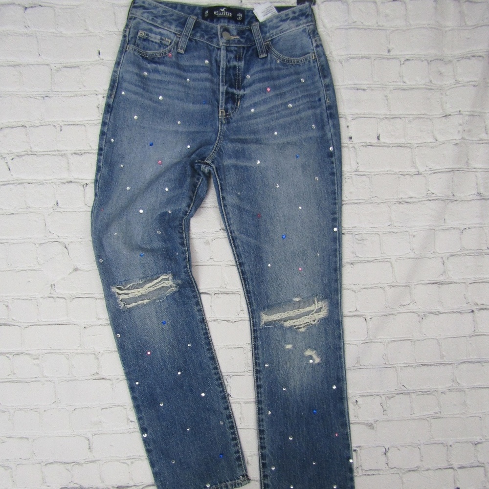 HOLLISTER High Rise Vintage Straight Studded